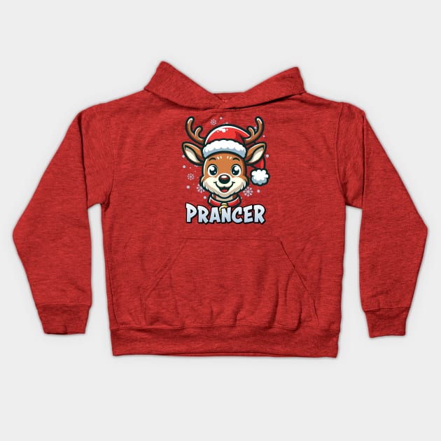 Santa’s Reindeer Prancer Xmas Group Costume Kids Hoodie by Graphic Duster